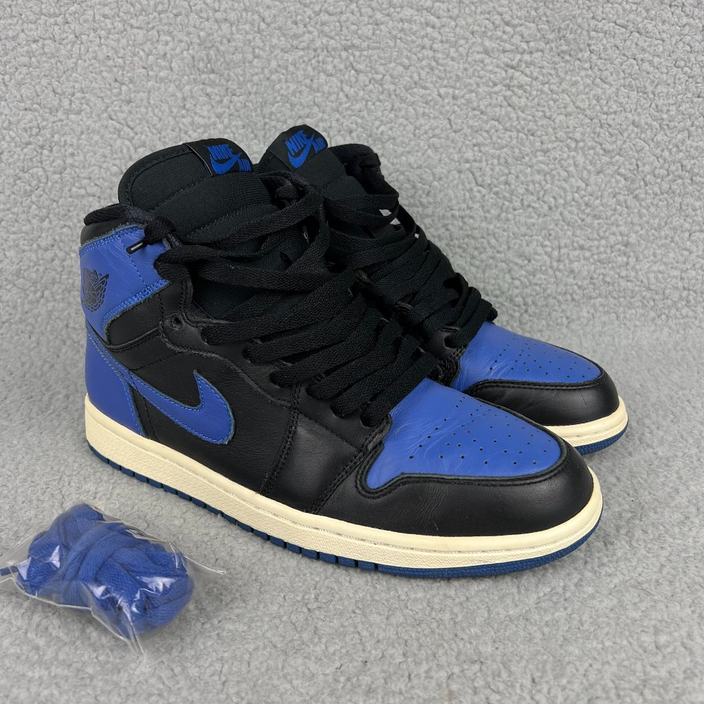 Jordan 1 High Mens 8.5 Shoes Black Royal Blue Nike Air Retro Og 2013 Sneakers 4